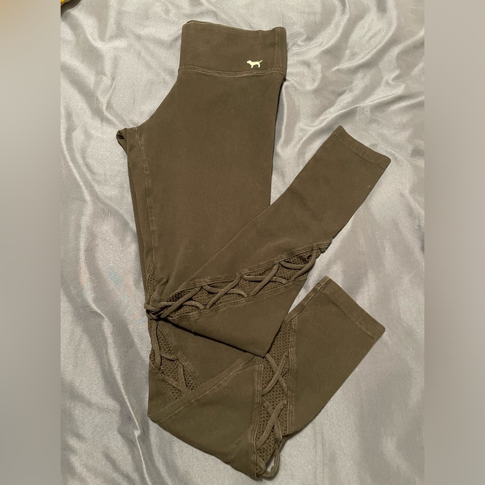 Victoria’s Secret Pink Mesh Criss Cross Detail Full Length Skinny Yoga Pants